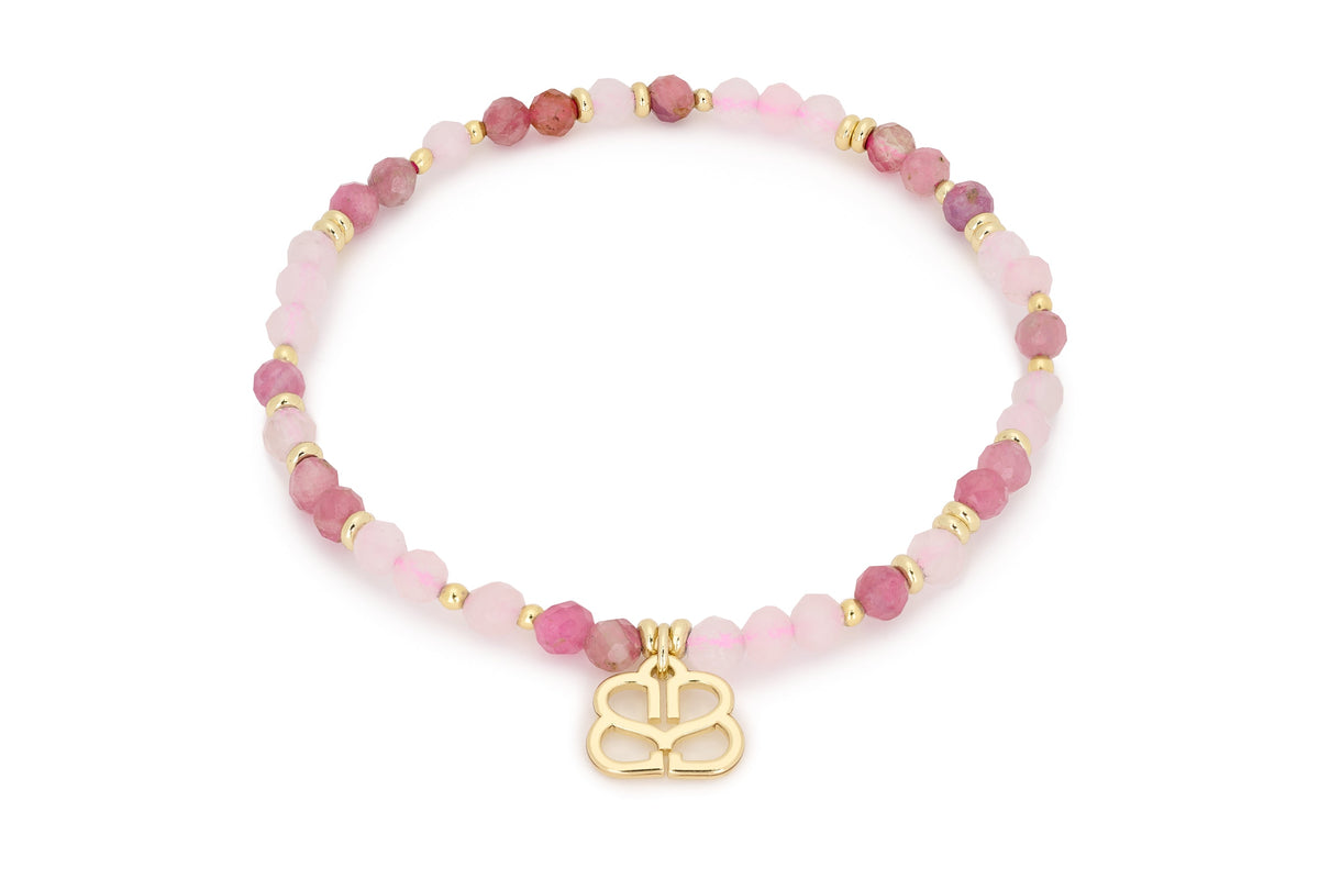 Dash Pink Gemstone Stretch Bracelet