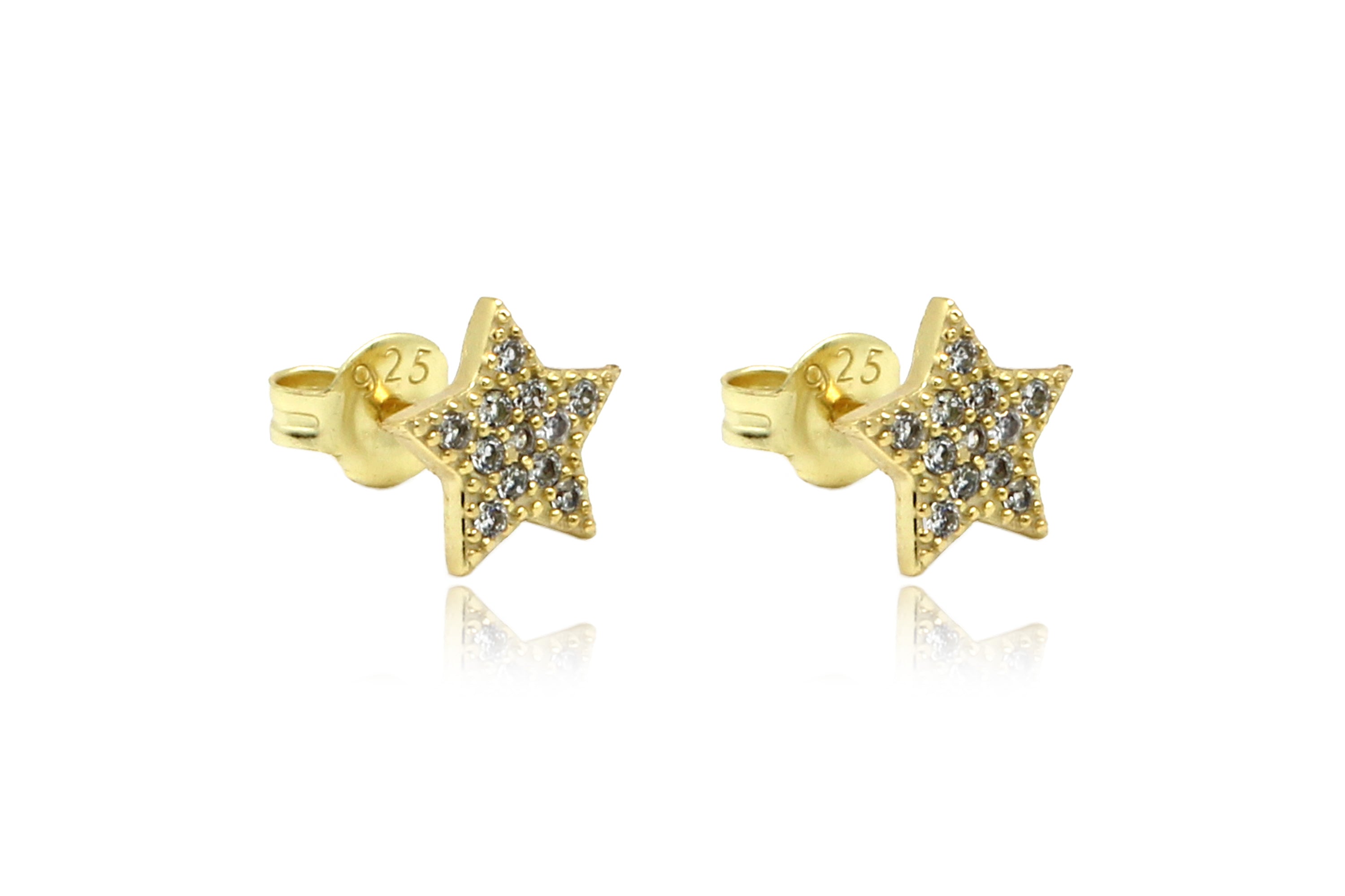 Chastain Gold CZ Star Stud Earrings - Boho Betty