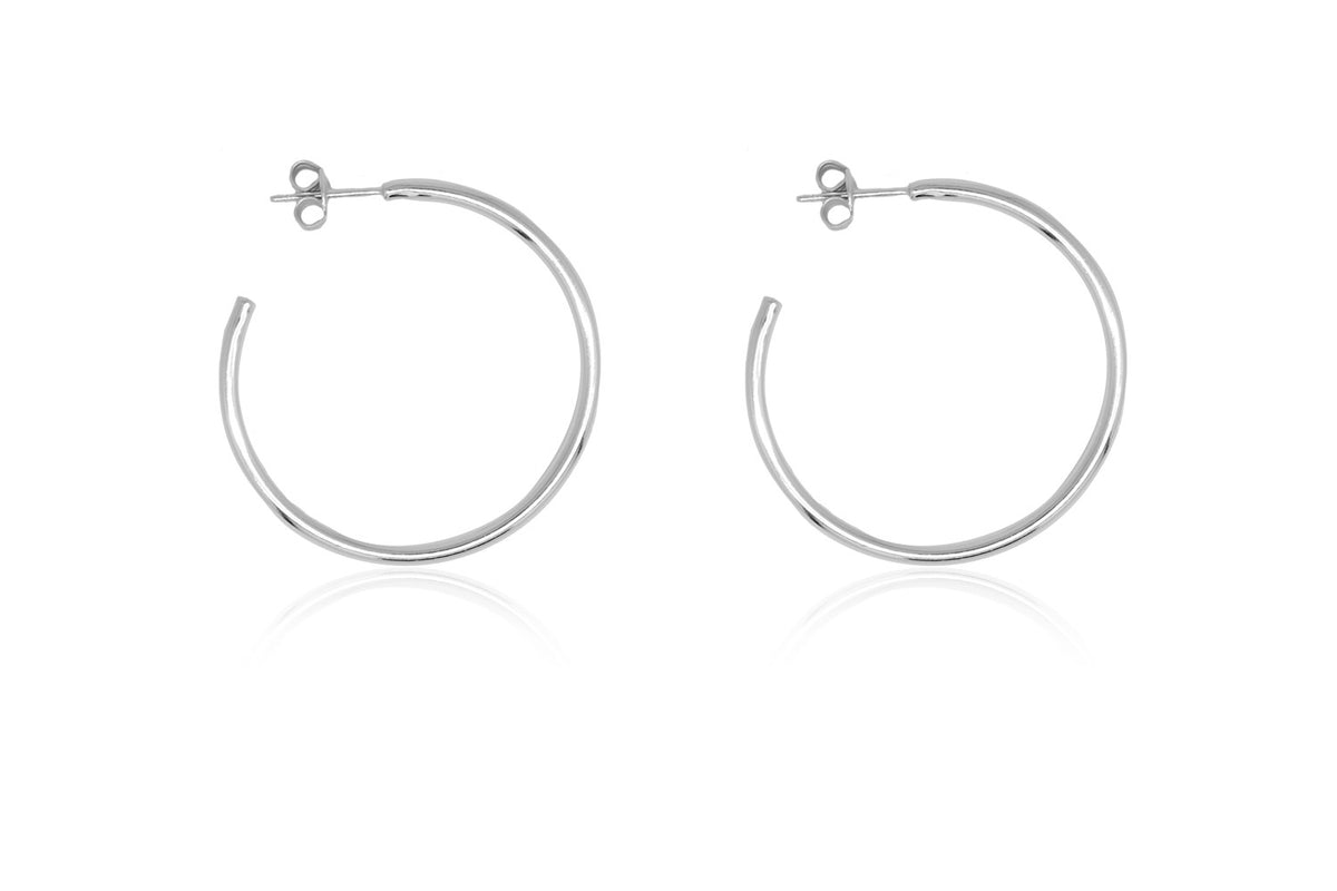 Julin Plain Sterling Silver Hoop Earrings