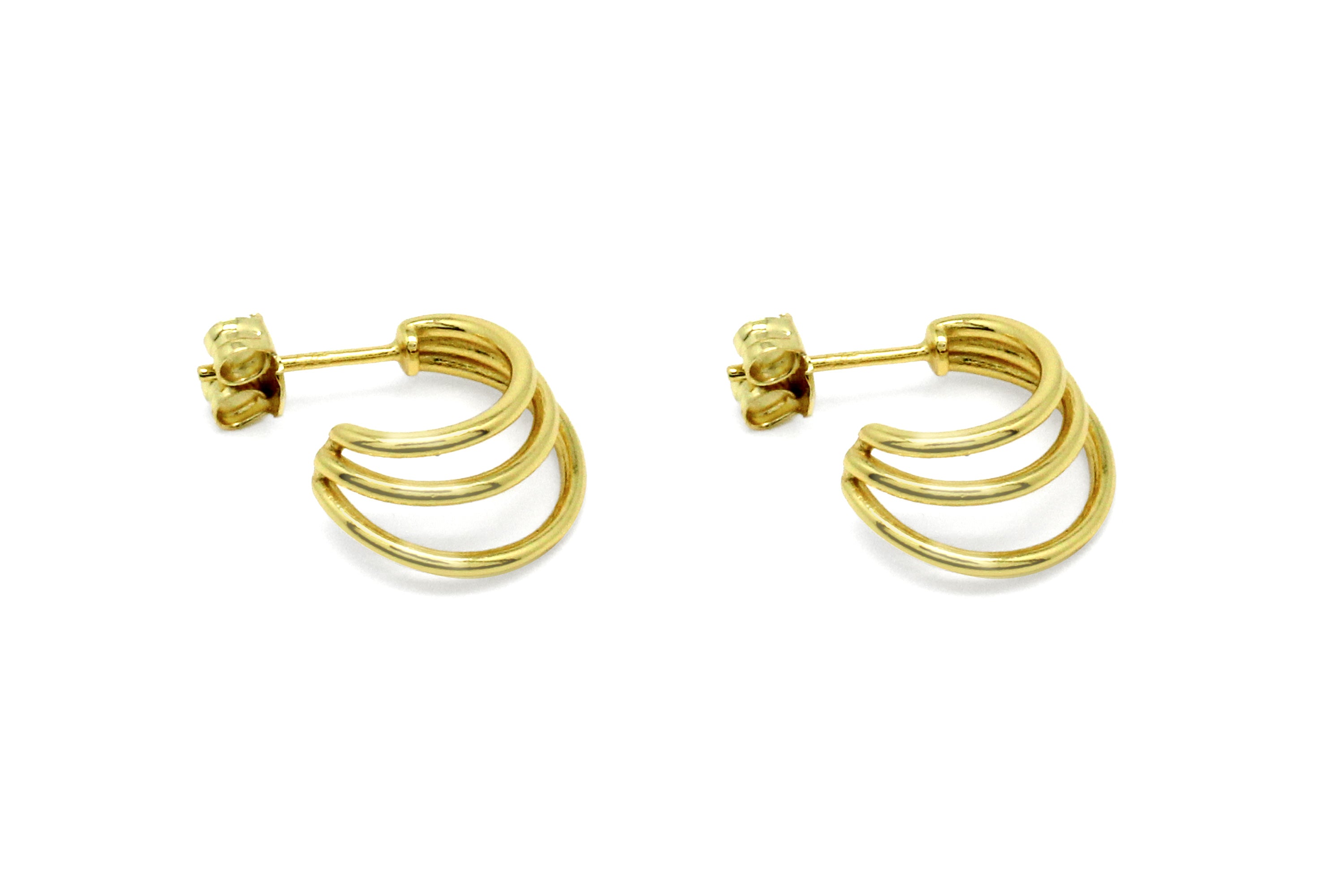 Thurman Gold Triple Half Hoop Earrings - Boho Betty