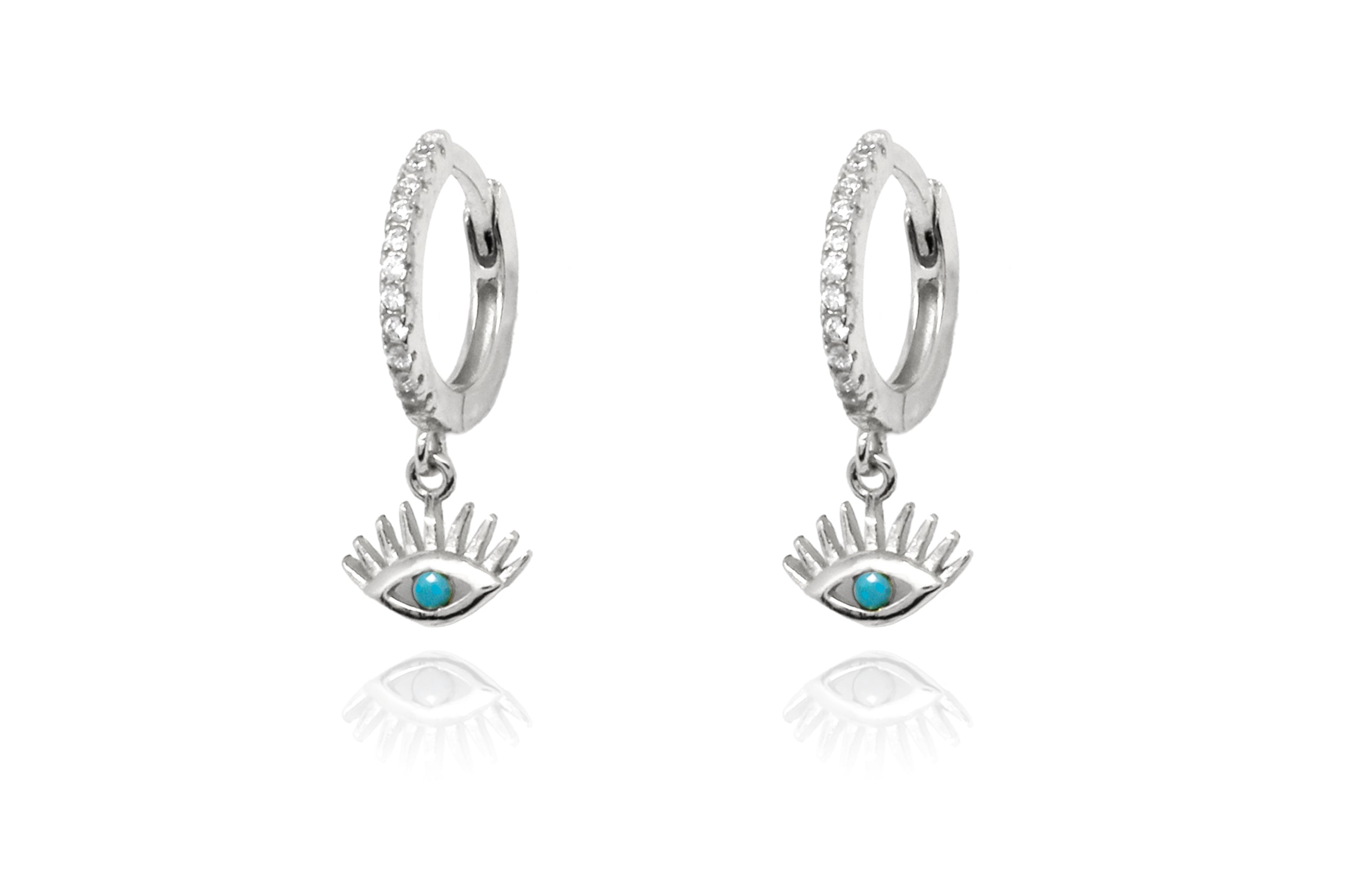 Turquoise sterling clearance silver hoop earrings