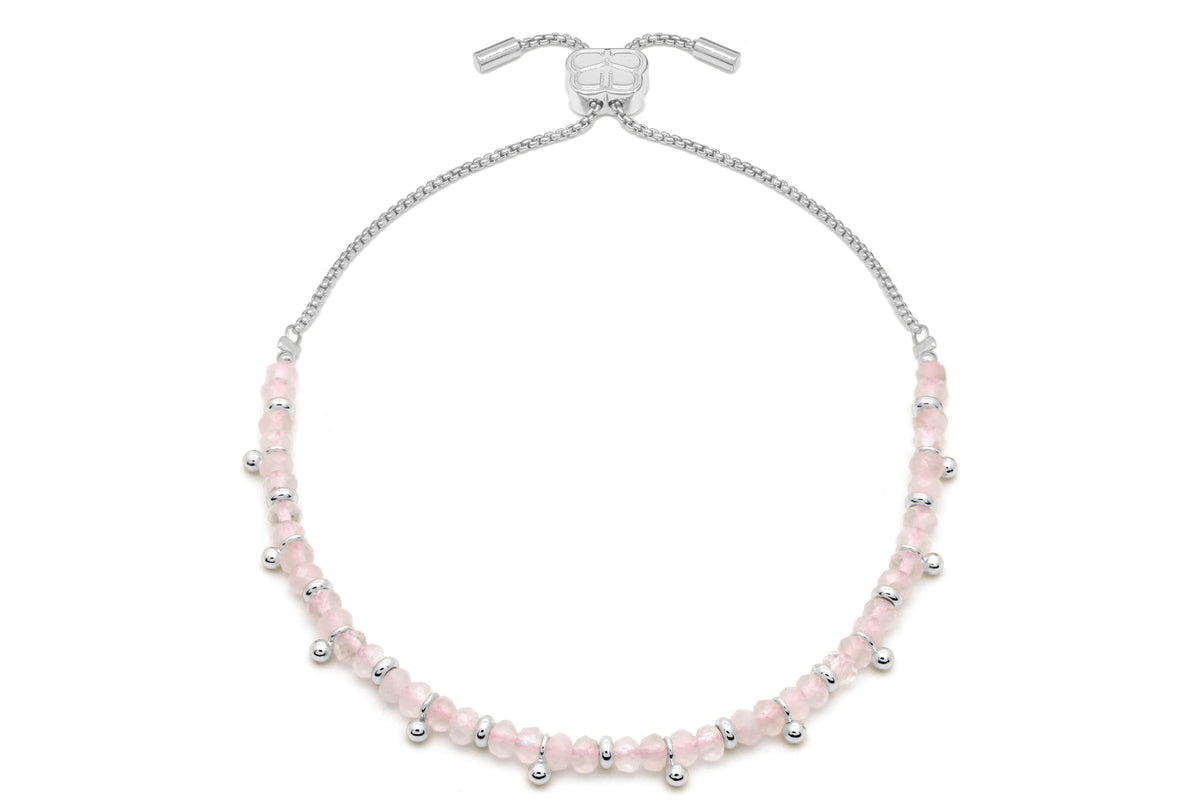 Harmony Rose Quartz Silver Bracelet