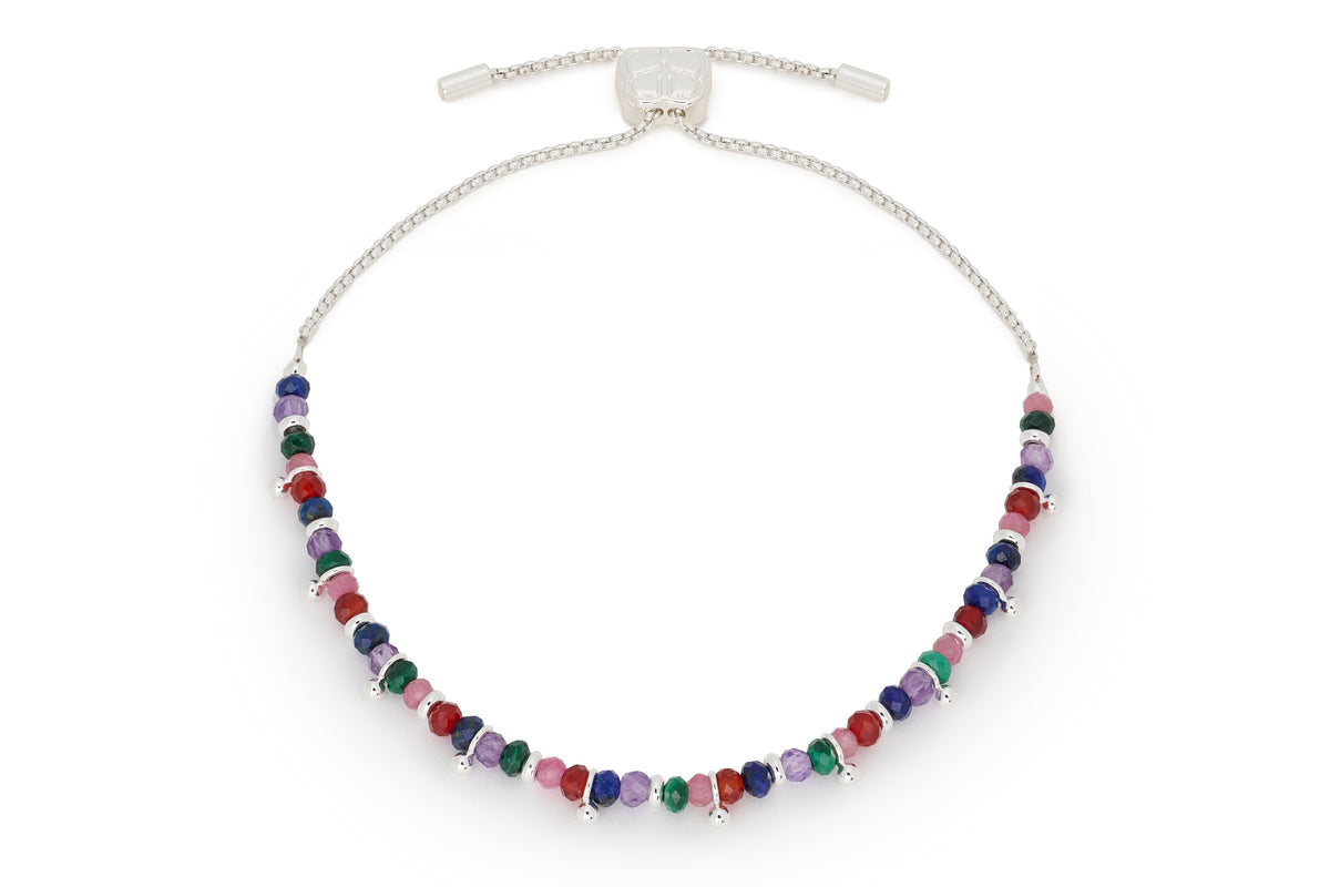 Harmony Bright Multi Gemstone Silver Bracelet