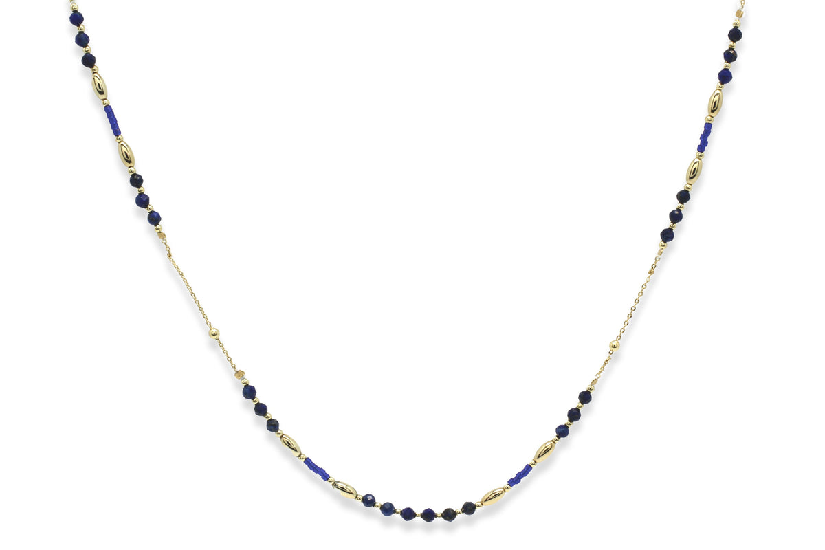 Horus Lapis Lazuli Gold Gemstone Necklace