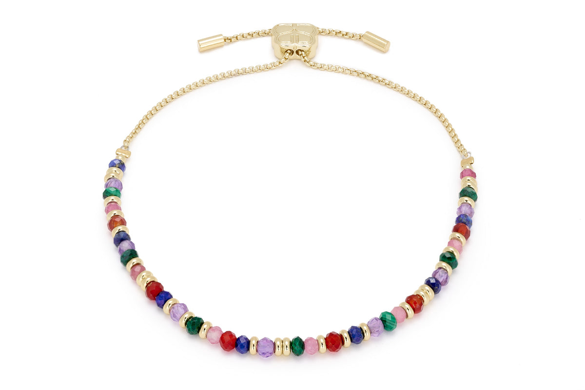 Mystical Bright Multi Gemstone Gold Bracelet