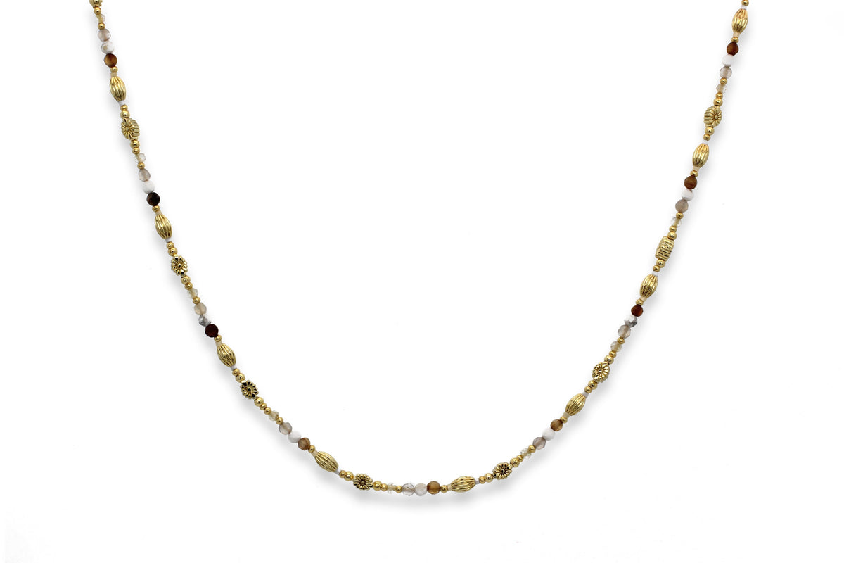 Bonanza Gemstone Short Gold Necklace