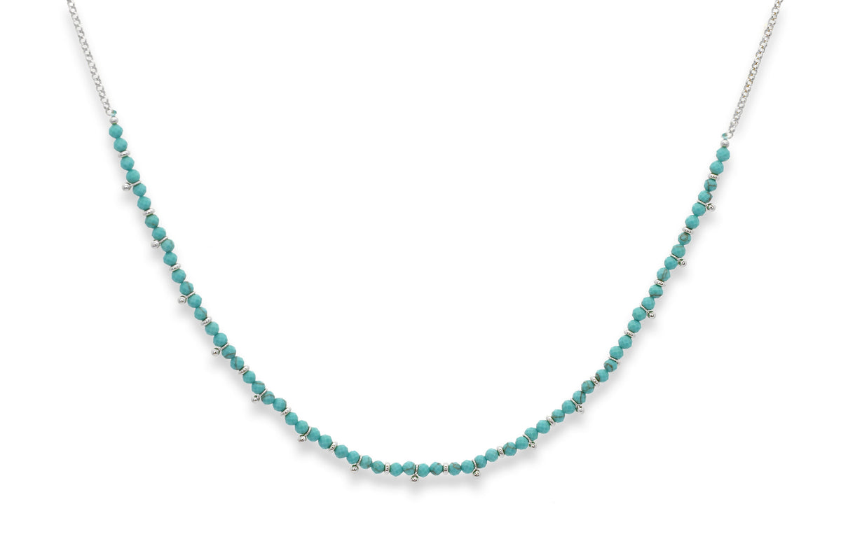 Salus Turquoise Gemstone Silver Necklace
