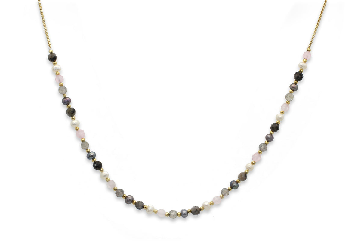 Mullo Pearl & Gemstone Gold Necklace