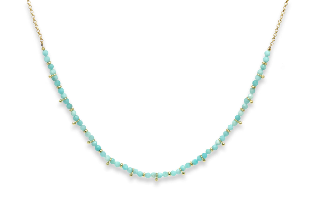 Salus Amazonite Gemstone Gold Necklace