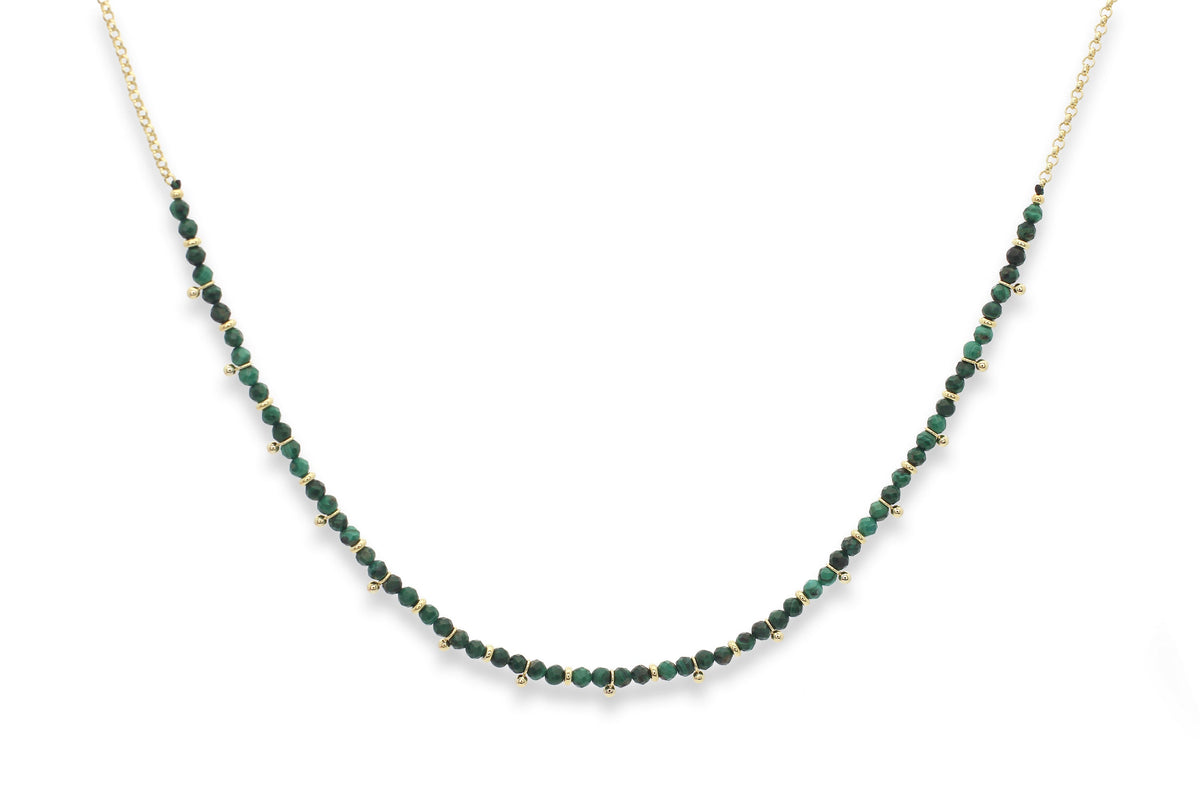 Salus Malachite Gemstone Gold Necklace