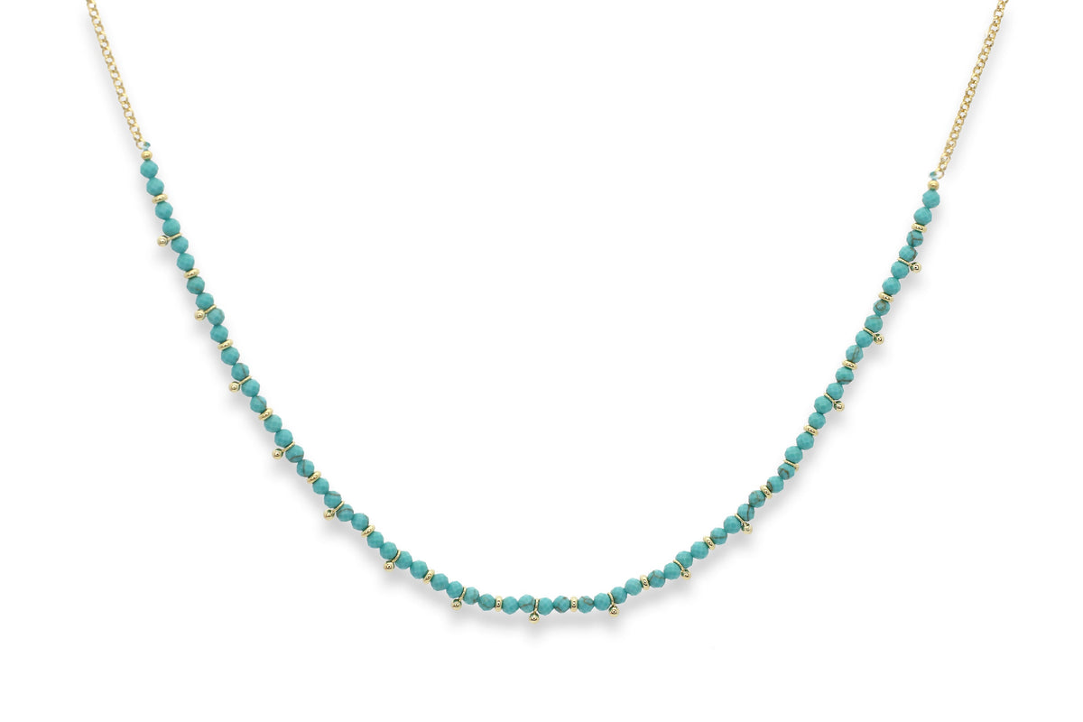 Salus Turquoise Gemstone Gold Neckace