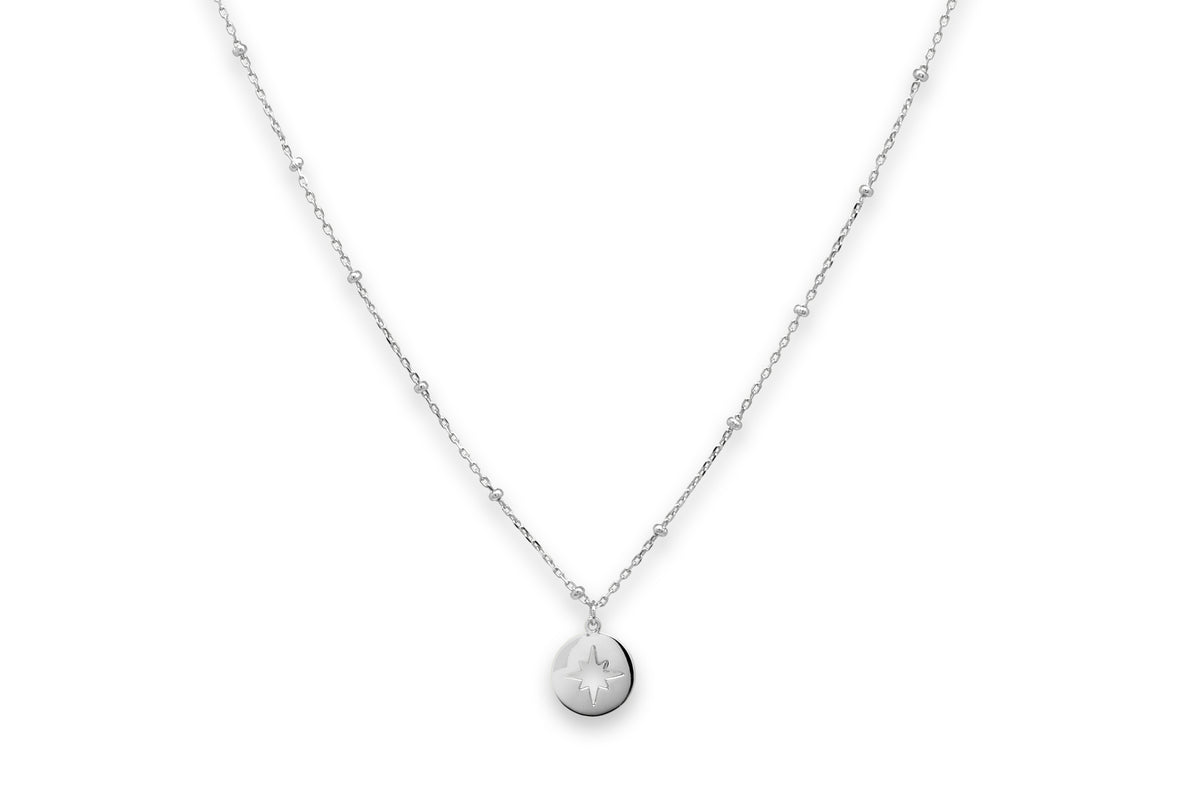 Vermouth Silver Compass Sterling Necklace