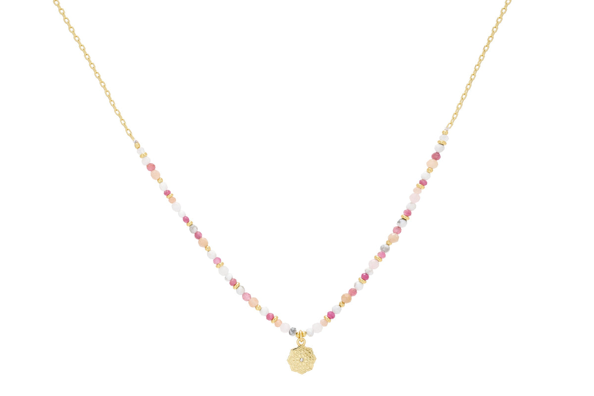 Darleen Pink Tourmailine Gemstone Necklace