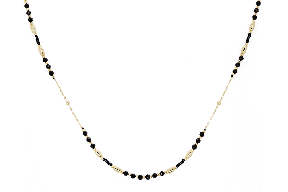 Horus Black Spinel Gold Gemstone Necklace
