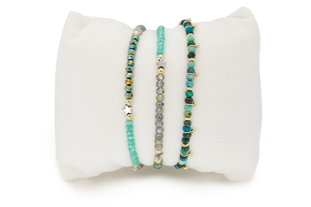 Gild 2 Layer Gemstone Bracelet Stack