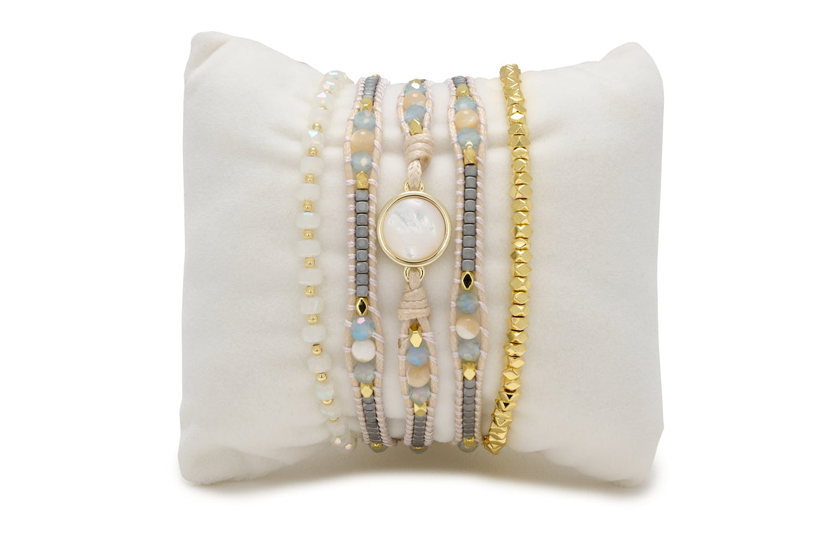 Nacre Pearl Bracelet Stack