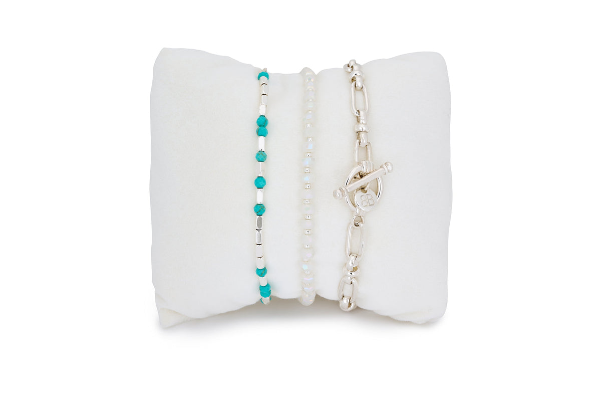 Skiathos Turquoise 3 Layer Bracelet Stack