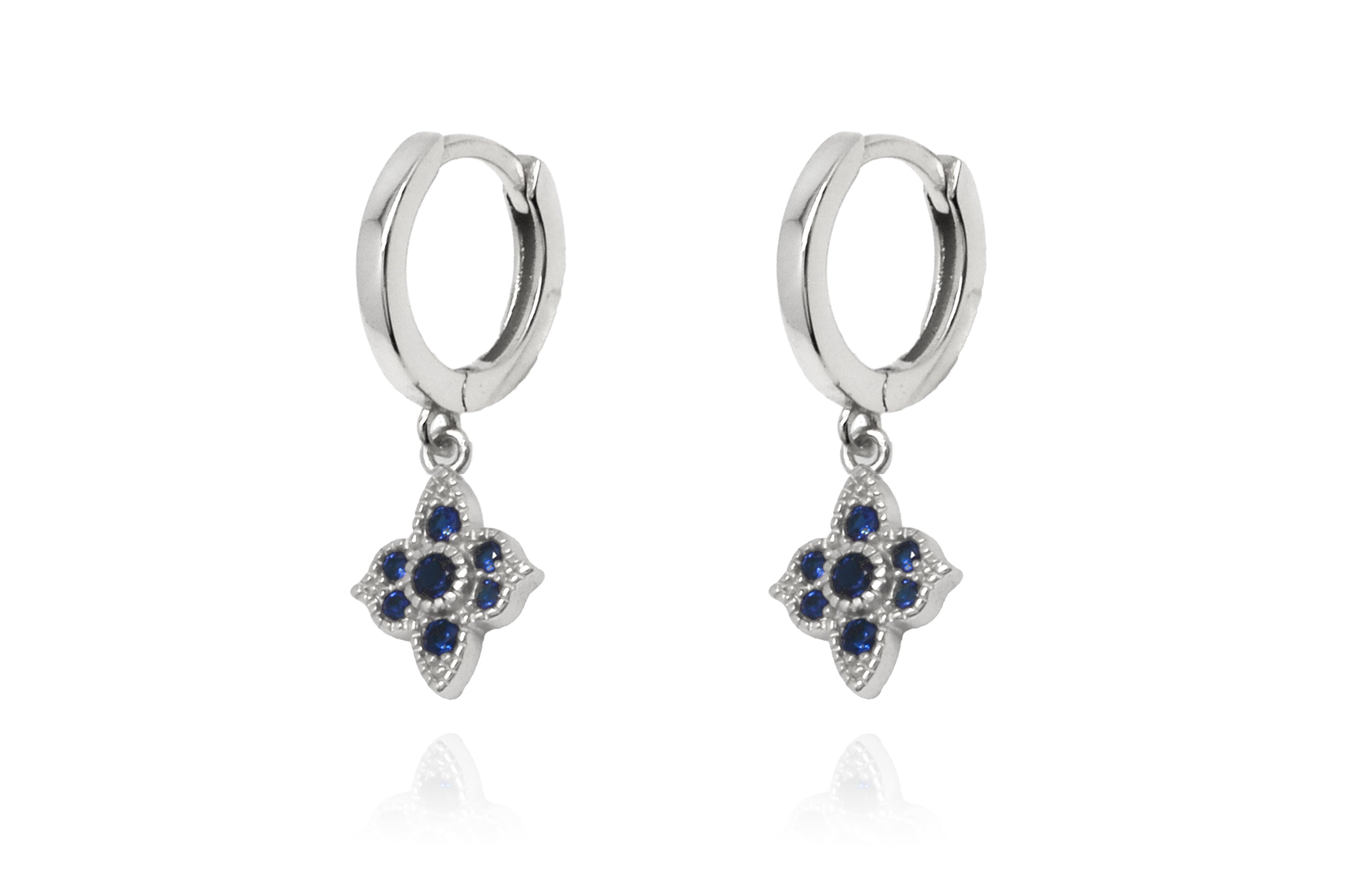 Silver and 2025 sapphire earrings