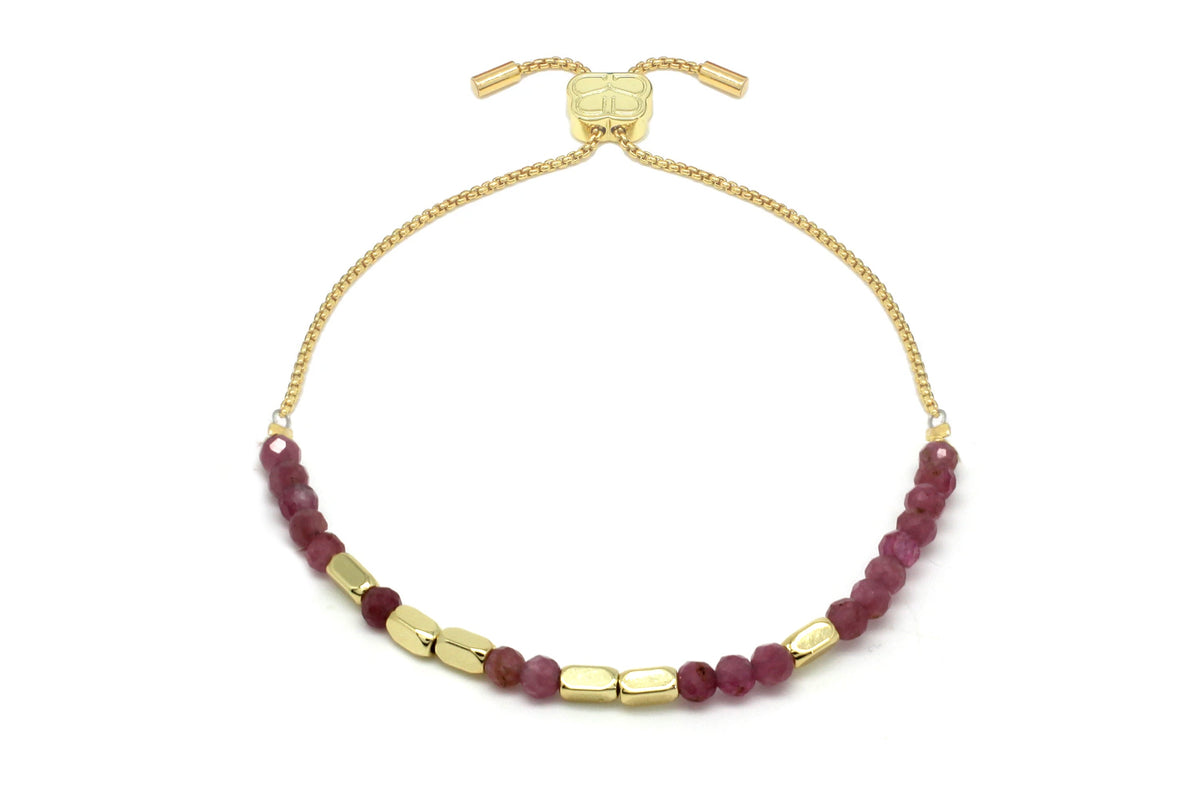 Happiness Pink Tourmaline Gold Bracelet