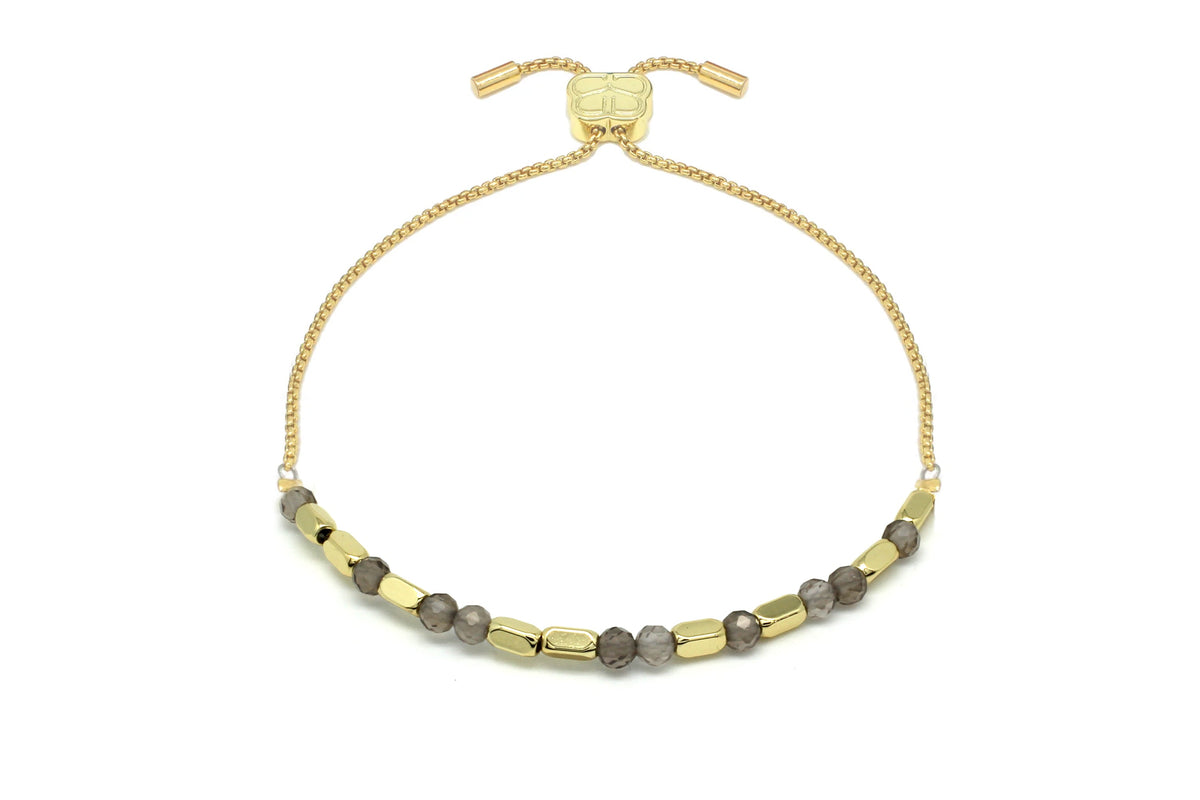 Calming Smokey Quartz Gold Bracelet