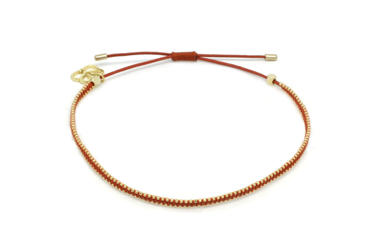 Euphonium Orange Woven Gold Bracelet