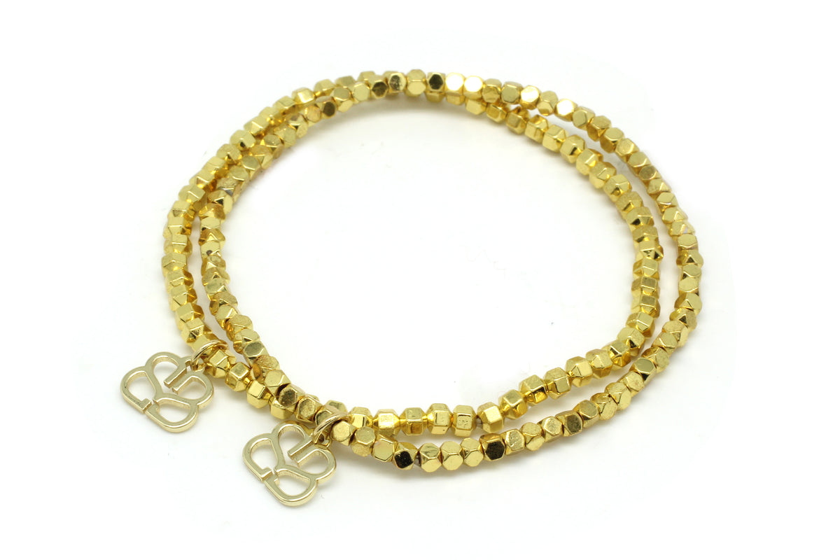 Flicker Major Gold 2 Layer Stretchy Bracelet Set