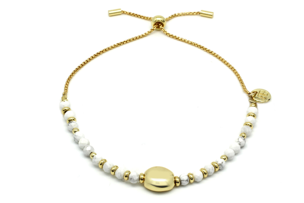 Kribi White & Gold Pebble Bracelet