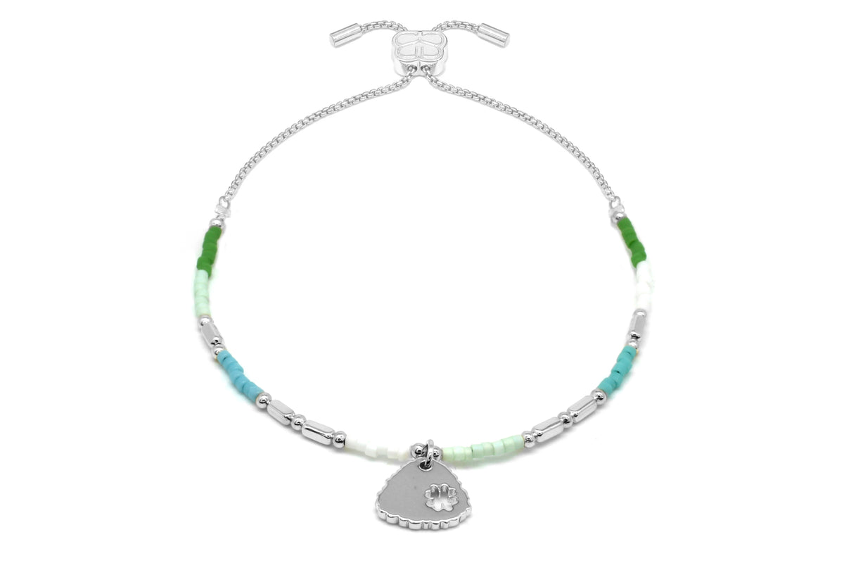 Nick's Silver & Mint Bead Bracelet