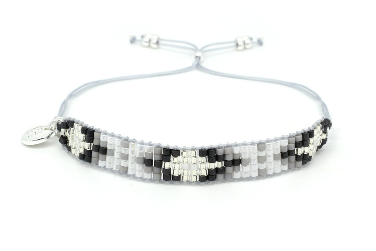 Starlight Silver Beaded Friendship Bracelet