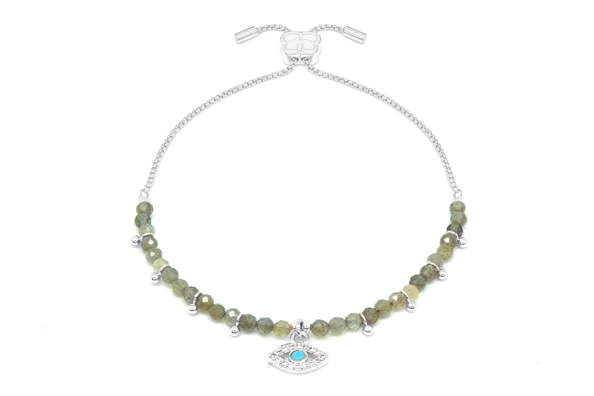 Brela Labradorite Evil Eye Silver Bracelet