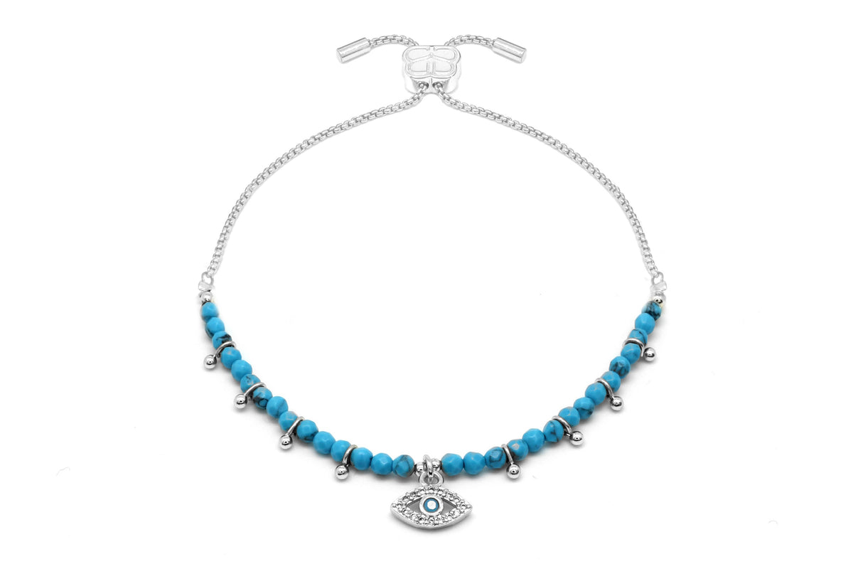 Brela Turquoise Evil Eye Silver Bracelet