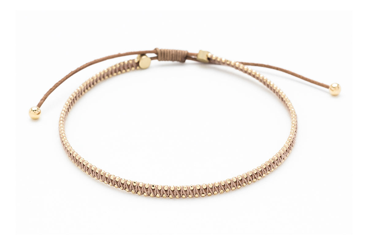 Euphonium Tan Woven Gold Bracelet