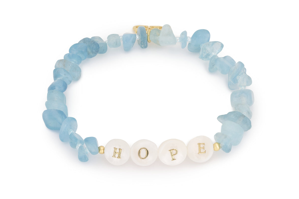Hope Aquamarine Stretch Bracelet