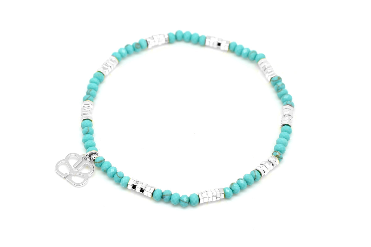 Cerulean Turquoise Silver Gemstone Bracelet