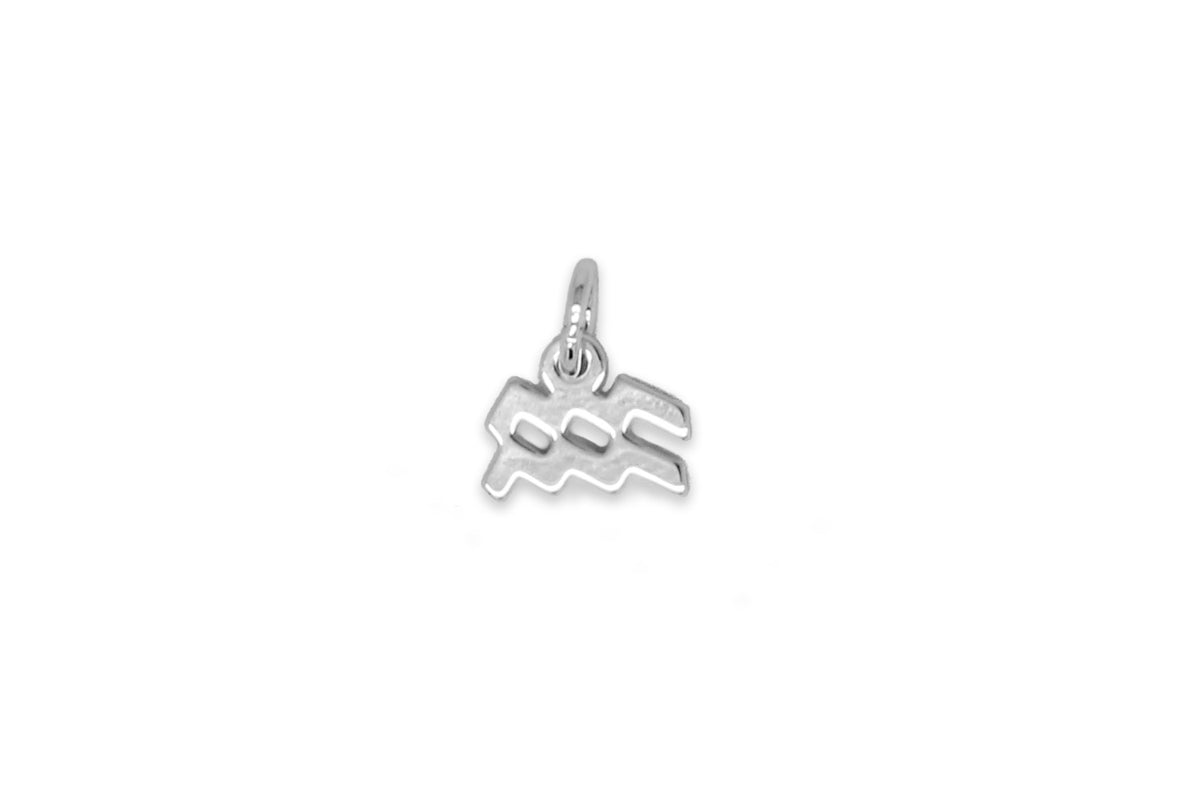 Aquarius Zodiac Silver Necklace Charm