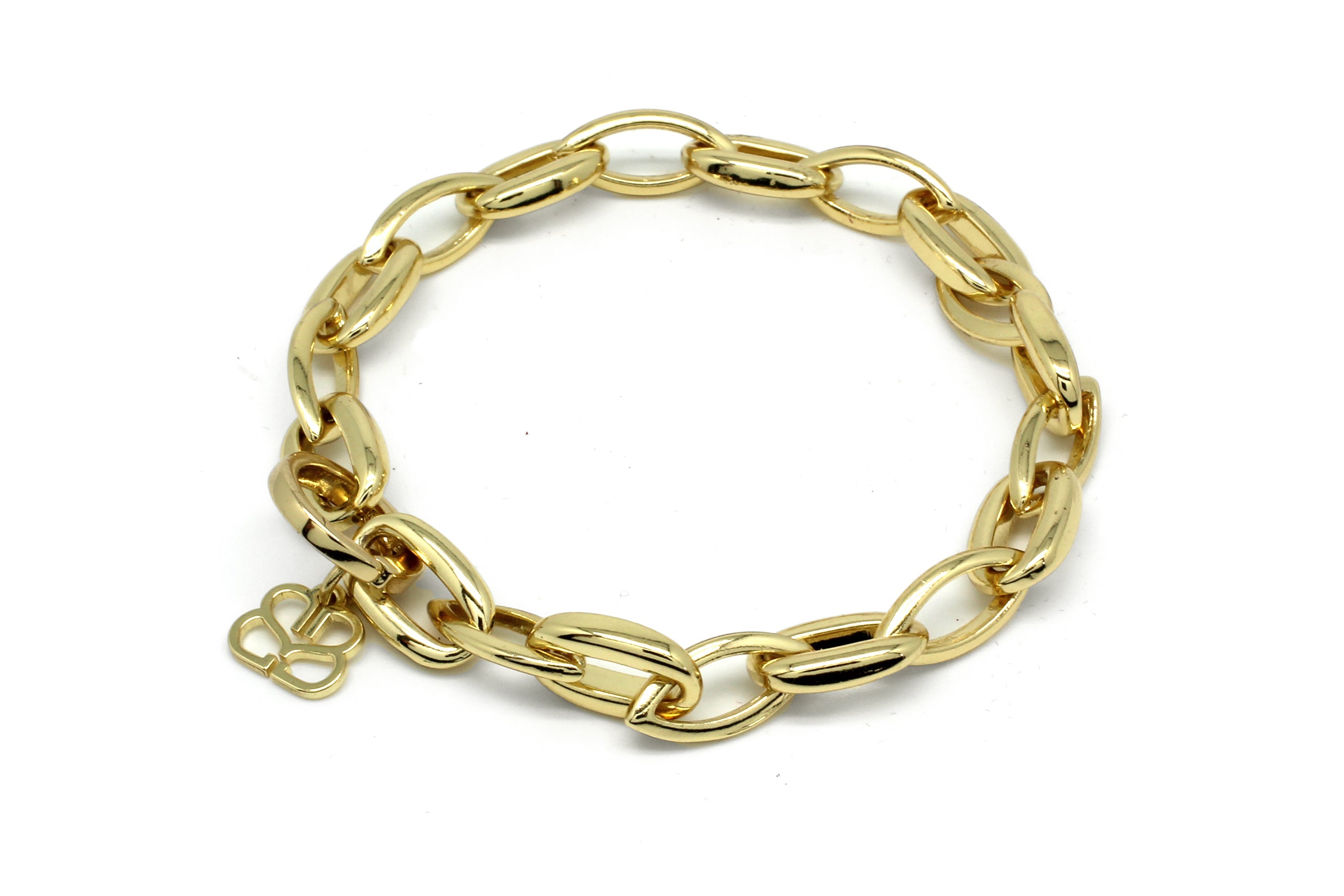 Dene Gold Chain Bracelet featuring oversized chunky links in a radiant gold-plated finish with a sleek toggle clasp.