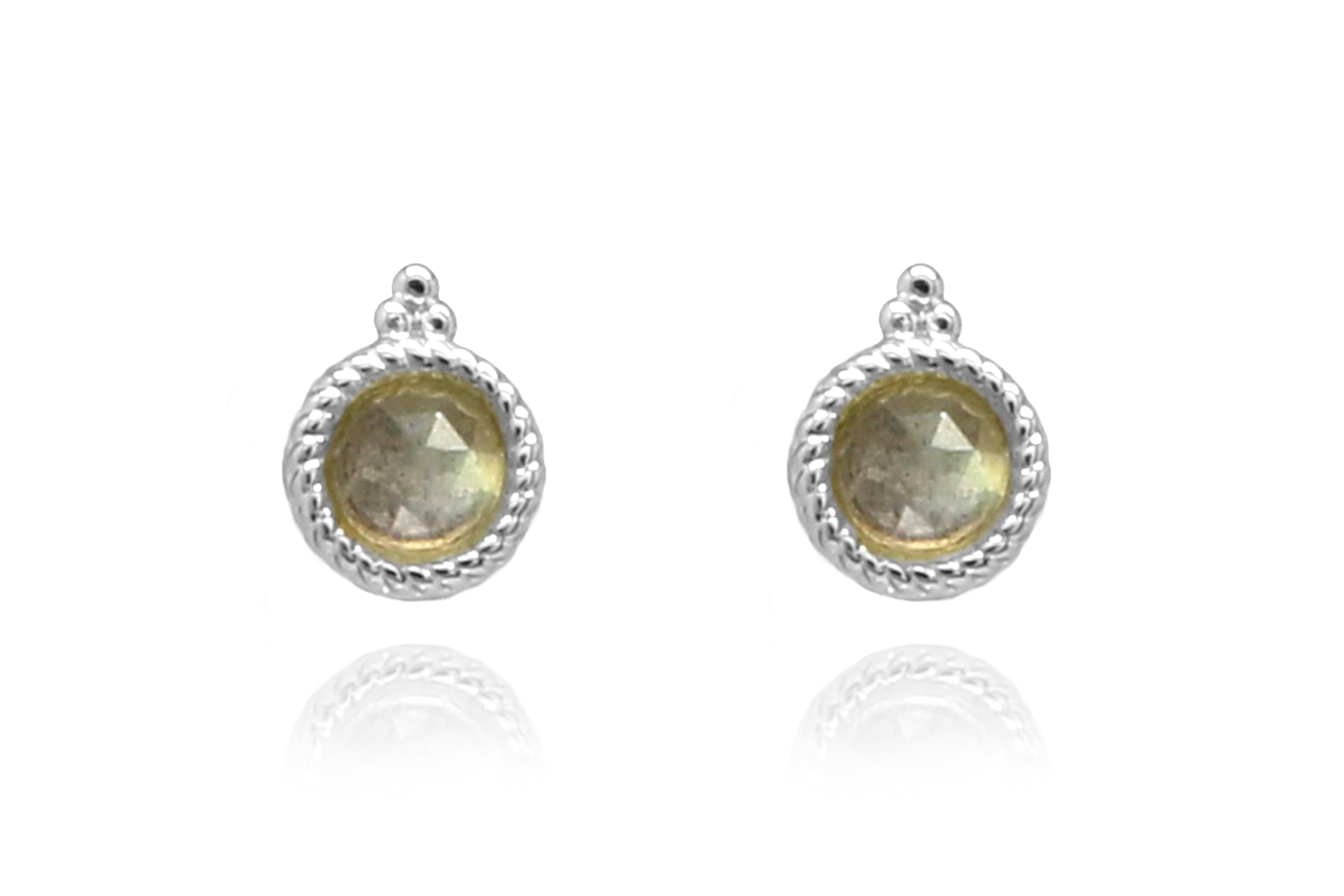 Labradorite Silver Stud - Boho Betty