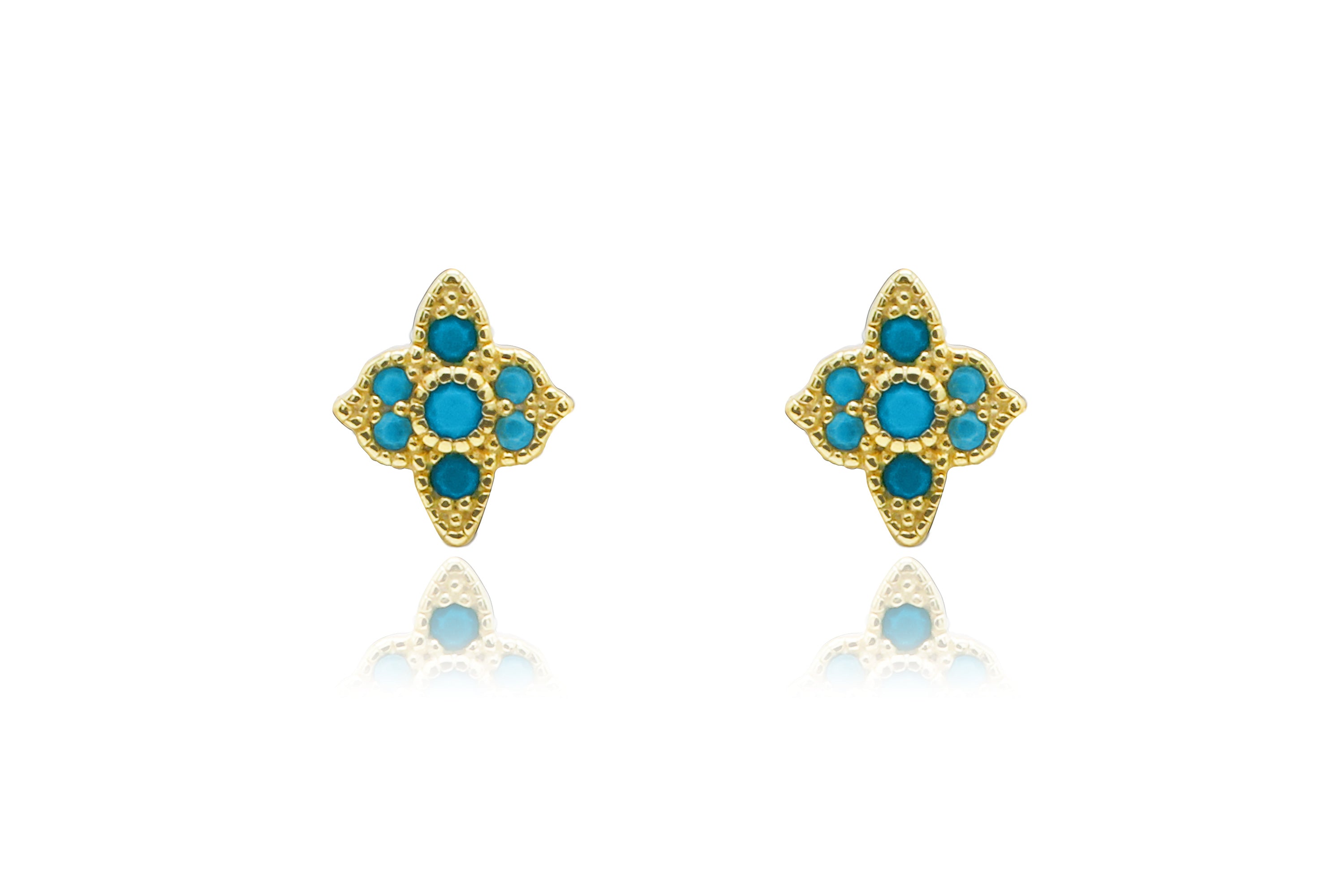 Turquoise and deals Sterling Silver Paisley Studs | Teal Fancy Woven Stud Earrings