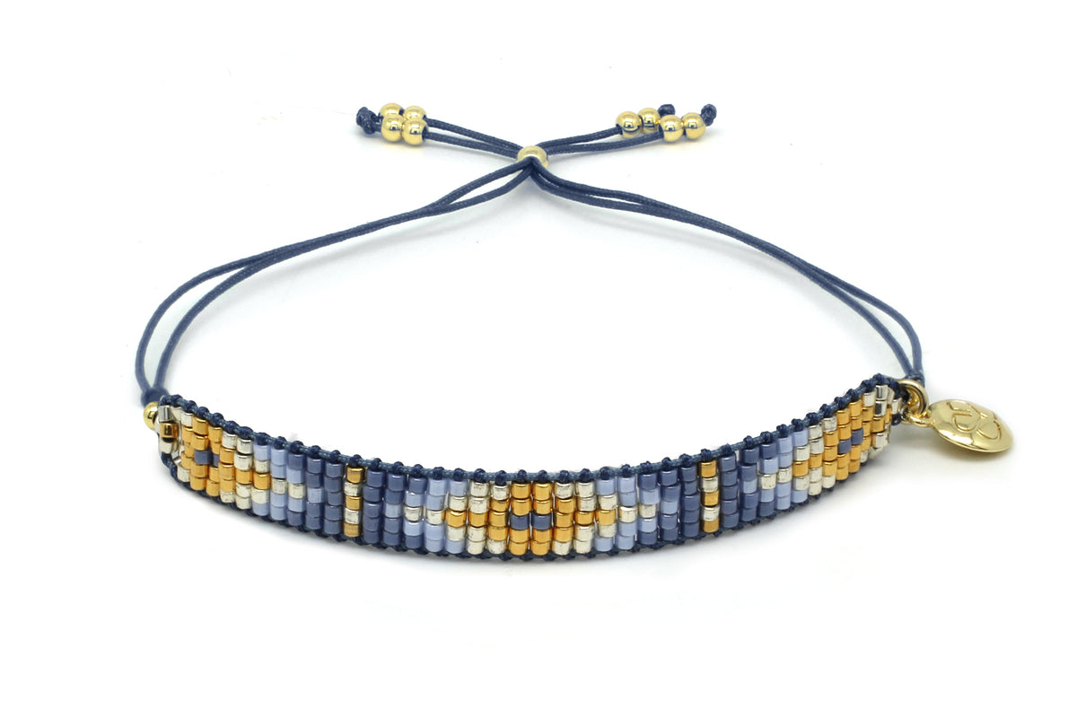 Starlight Denim Beaded Friendship Bracelet