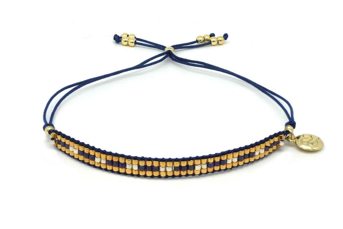 Starshine Navy Gold Beaded Friendship Bracelet