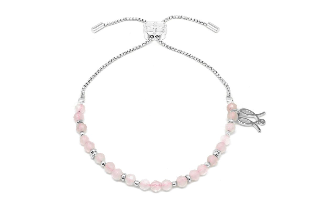 Cherished Rose Quartz Silver Bracelet