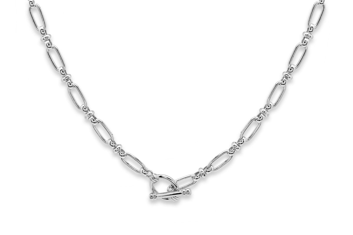 Cetus Silver T-Bar Chain Necklace