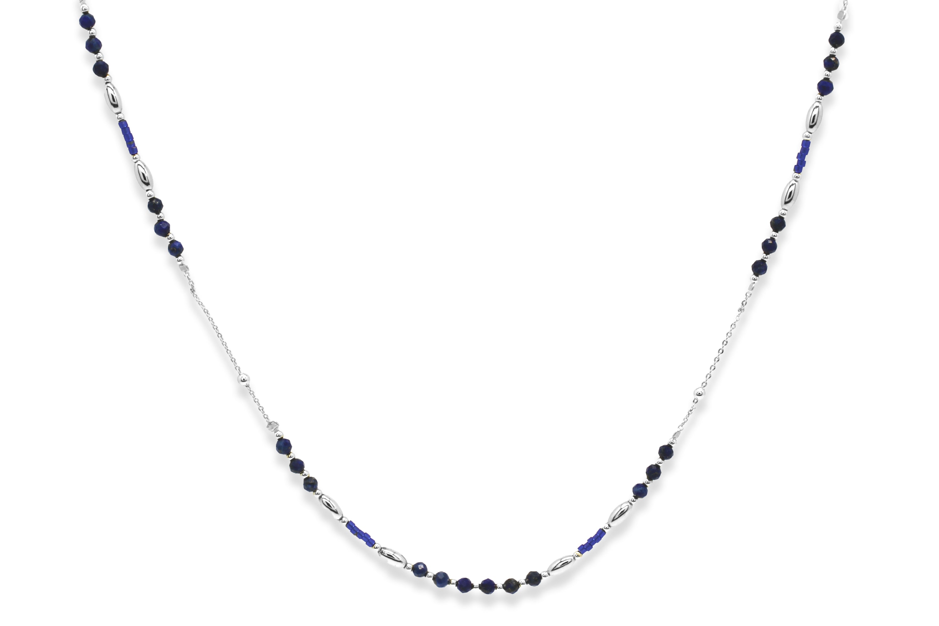 Horus Lapis Silver Gemstone Necklace - Boho Betty