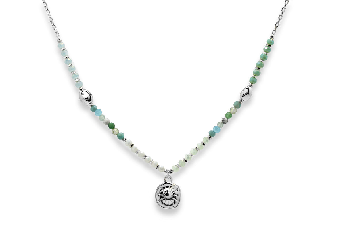 Kanya Aqua Silver Amazonite Pendant Necklace