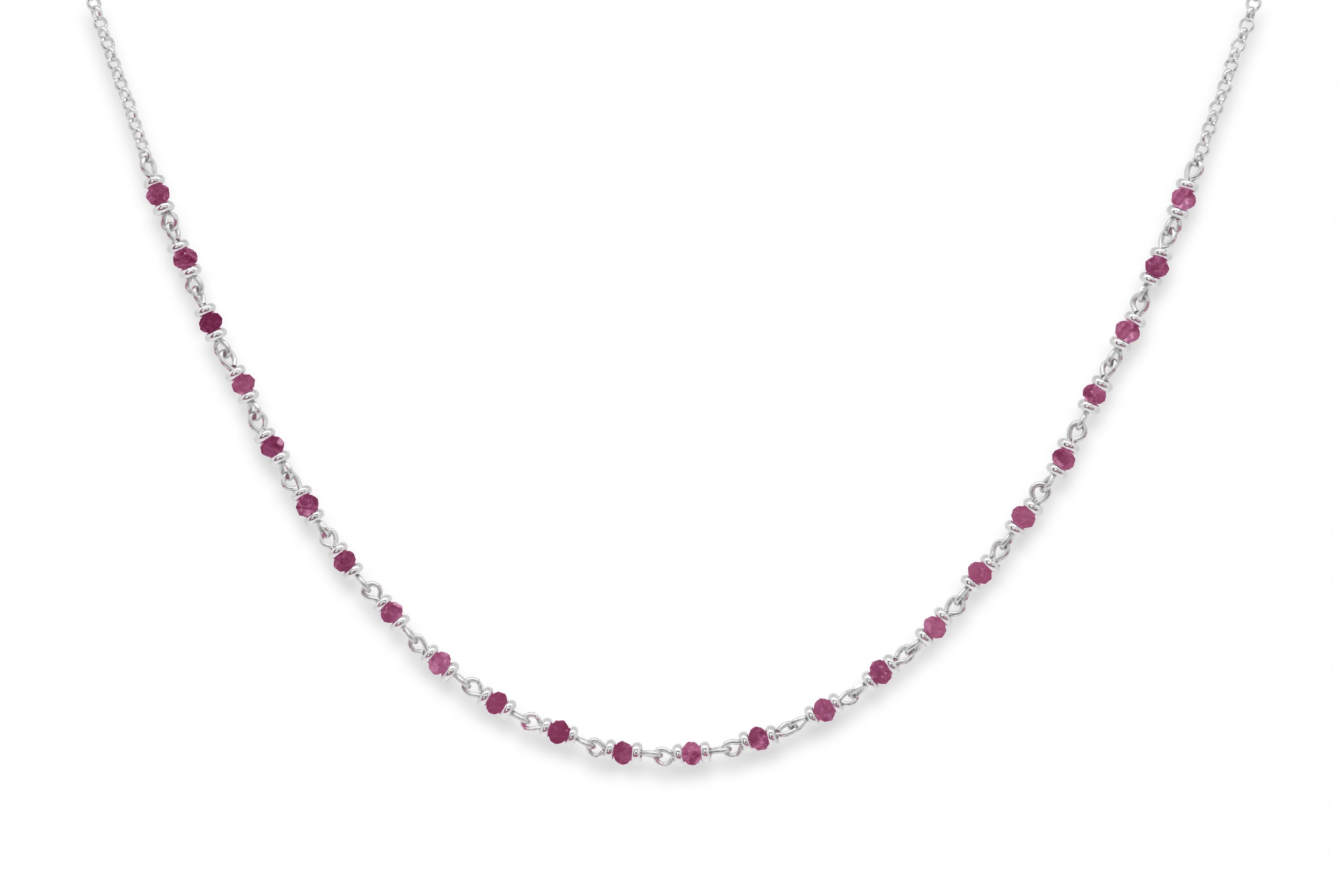 Panacea Pink Tourmaline Silver Gemstone Necklace 