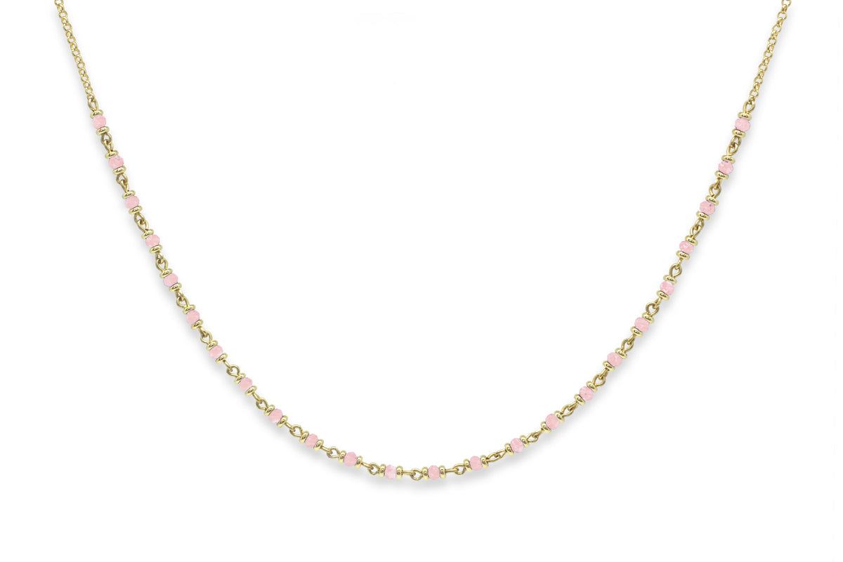 Panacea Rose Quartz Gemstone Gold Necklace