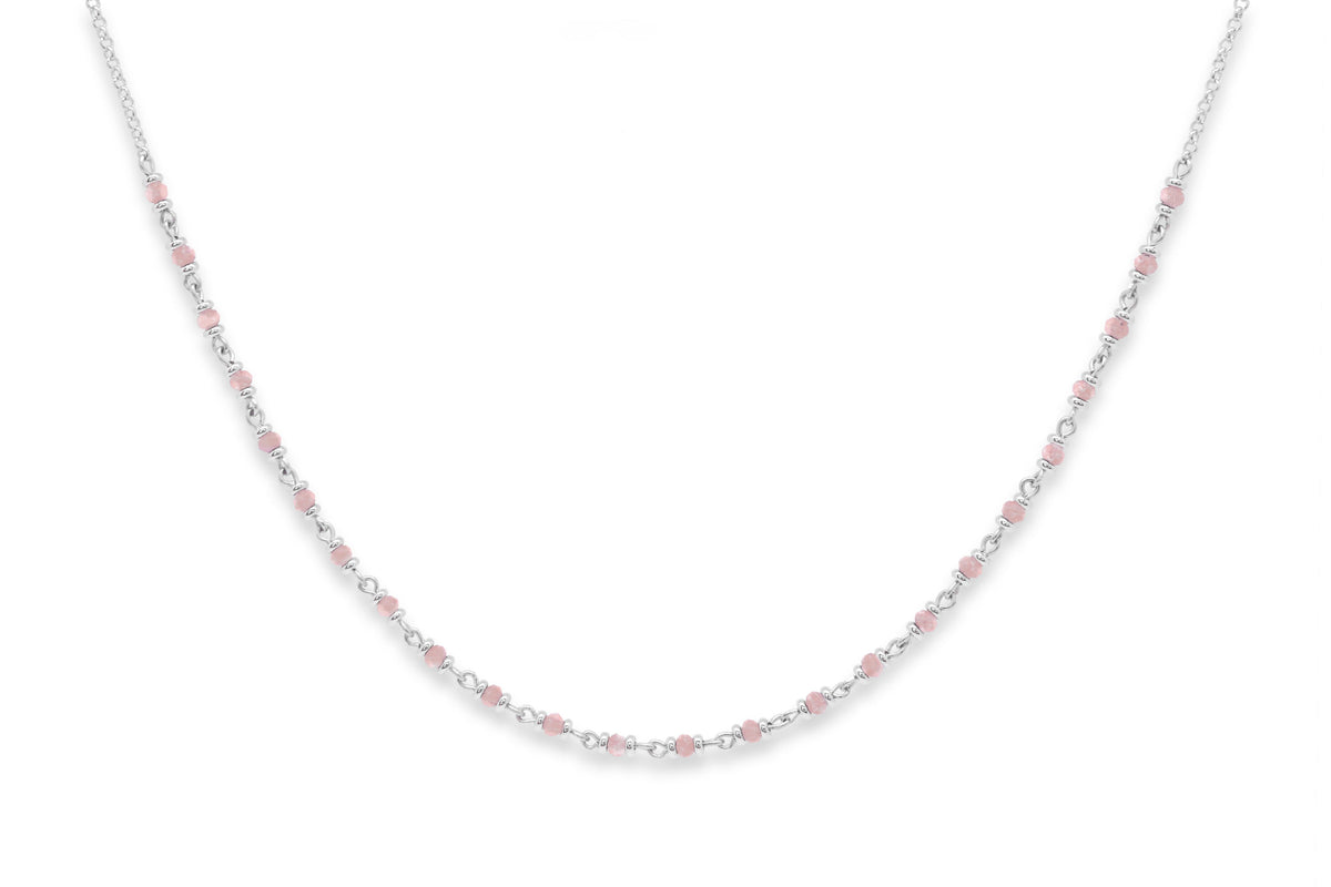 Panacea Rose Quartz Gemstone Silver Necklace