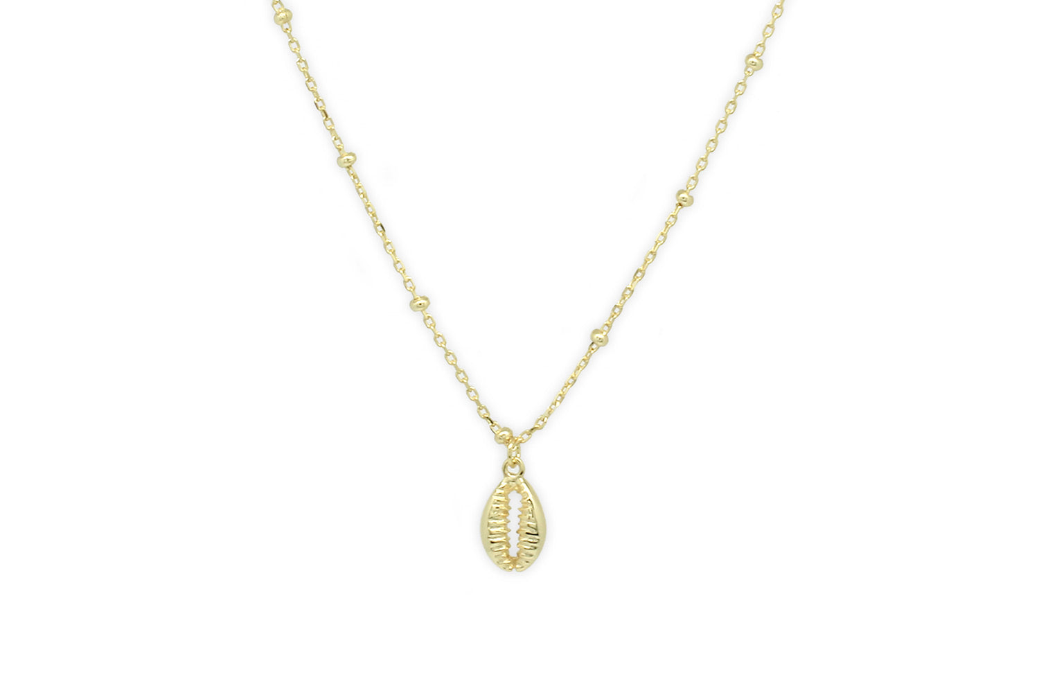 Bellini Sterling Silver Gold Shell Necklace - Boho Betty