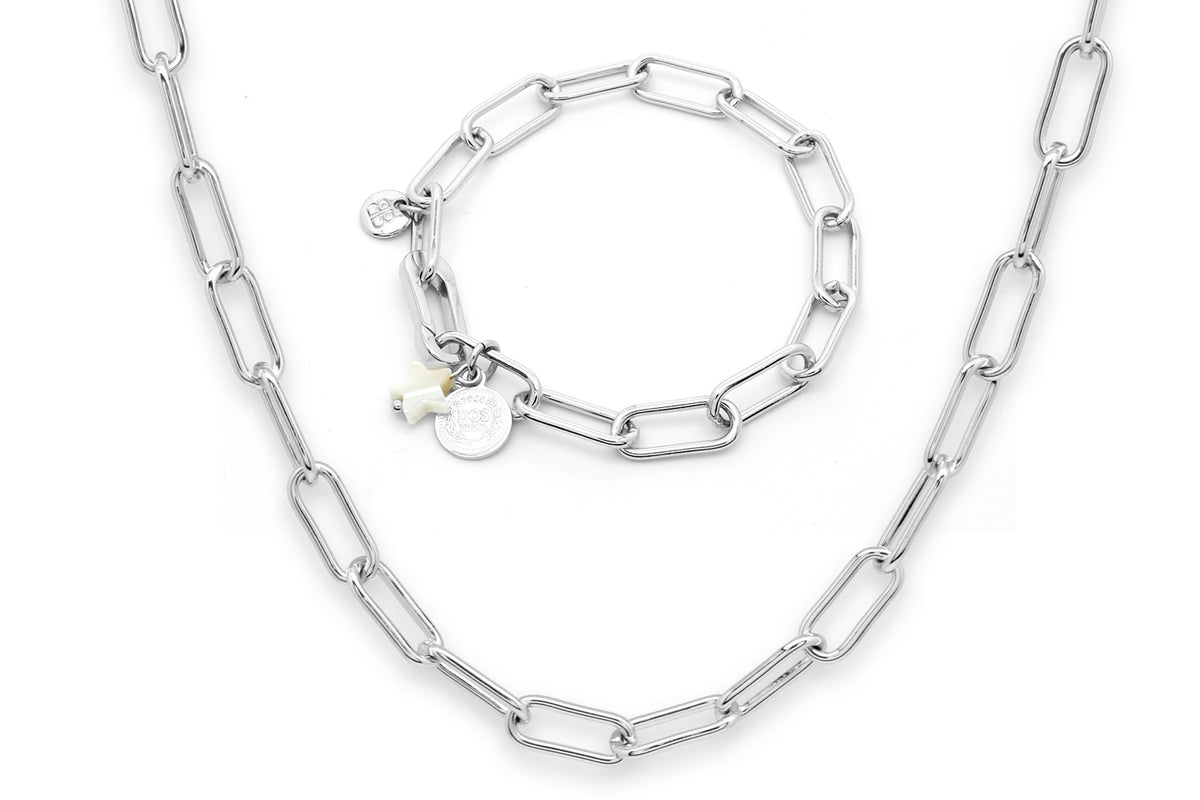 Notus Silver Necklace and Bracelet Set