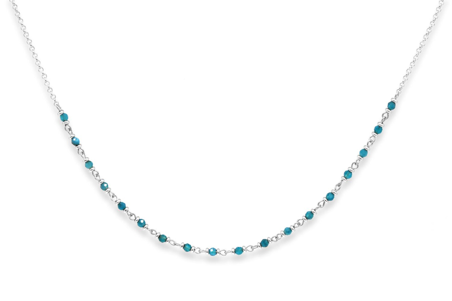 Panacea Apatite Silver Gemstone Necklace - Boho Betty